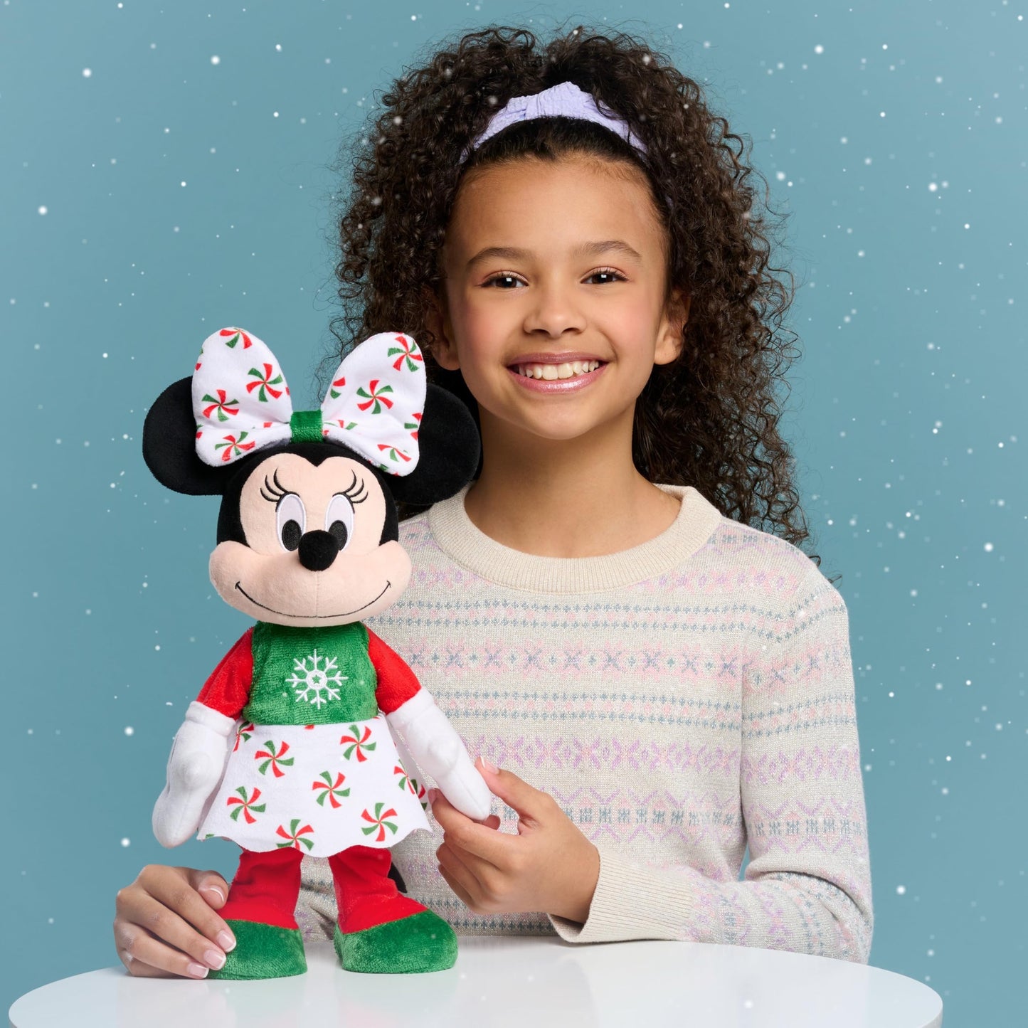 Disney Holiday Featurl Plush - Minnie, Kids Toys for Ages 3 Up, Gifts and Presents