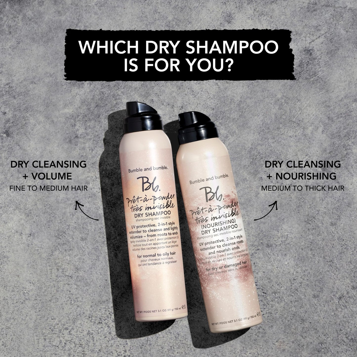 Bumble and bumble. Prêt-à-powder Très Invisible Volumizing Dry Shampoo | Volumizing, Dry-Cleansing, UV Protective + Absorbs Oil | Curly, Wavy, Straight, 3.1 Ounce