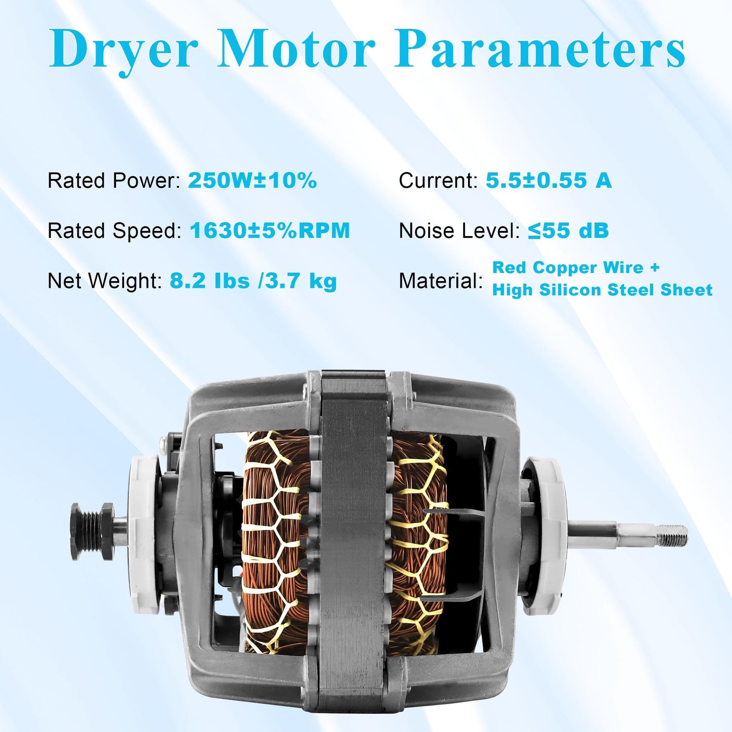DC31-00055G DC31-00055H DC31-00055D DFS270ZSEL1 Dryer Motor for Sam.Sung Dryers Replaces DV45H7000EW DV48H7400EW DV45H7200EW DV42H5000GW DV338AEB Dryer Drive Motor by TOMOON