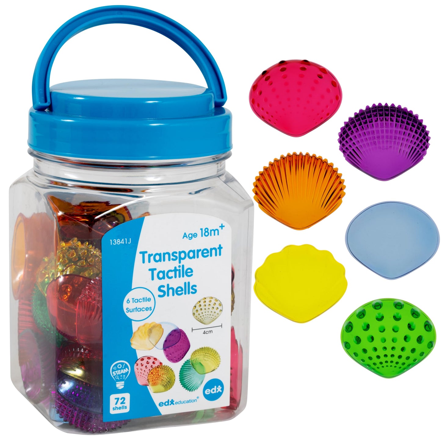 Tactile Shells - Transparent - Mini Jar - Set of 72