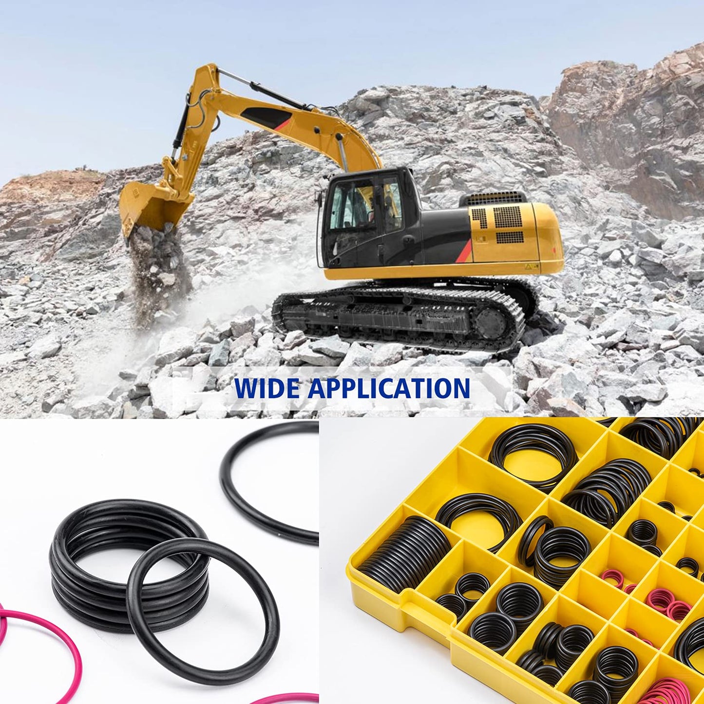 BUSY-CORNER 4C-4782 Seal O-Ring Kit, Nitrile 90, Hydraulic Hose Fitting Orings, Fits CAT Caterpillar Excavator 2701528 4C4782 Replacement