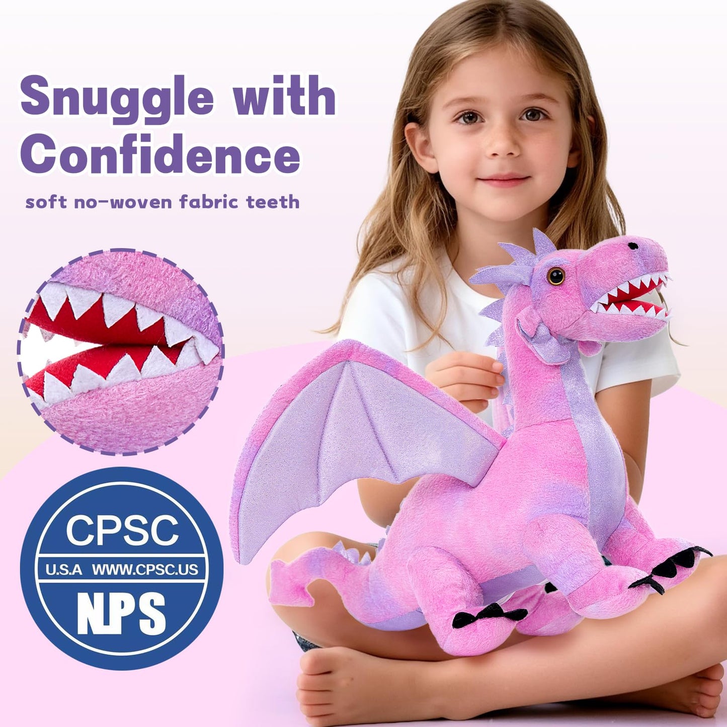 MaoGoLan Pink Dragon Stuffed Animal