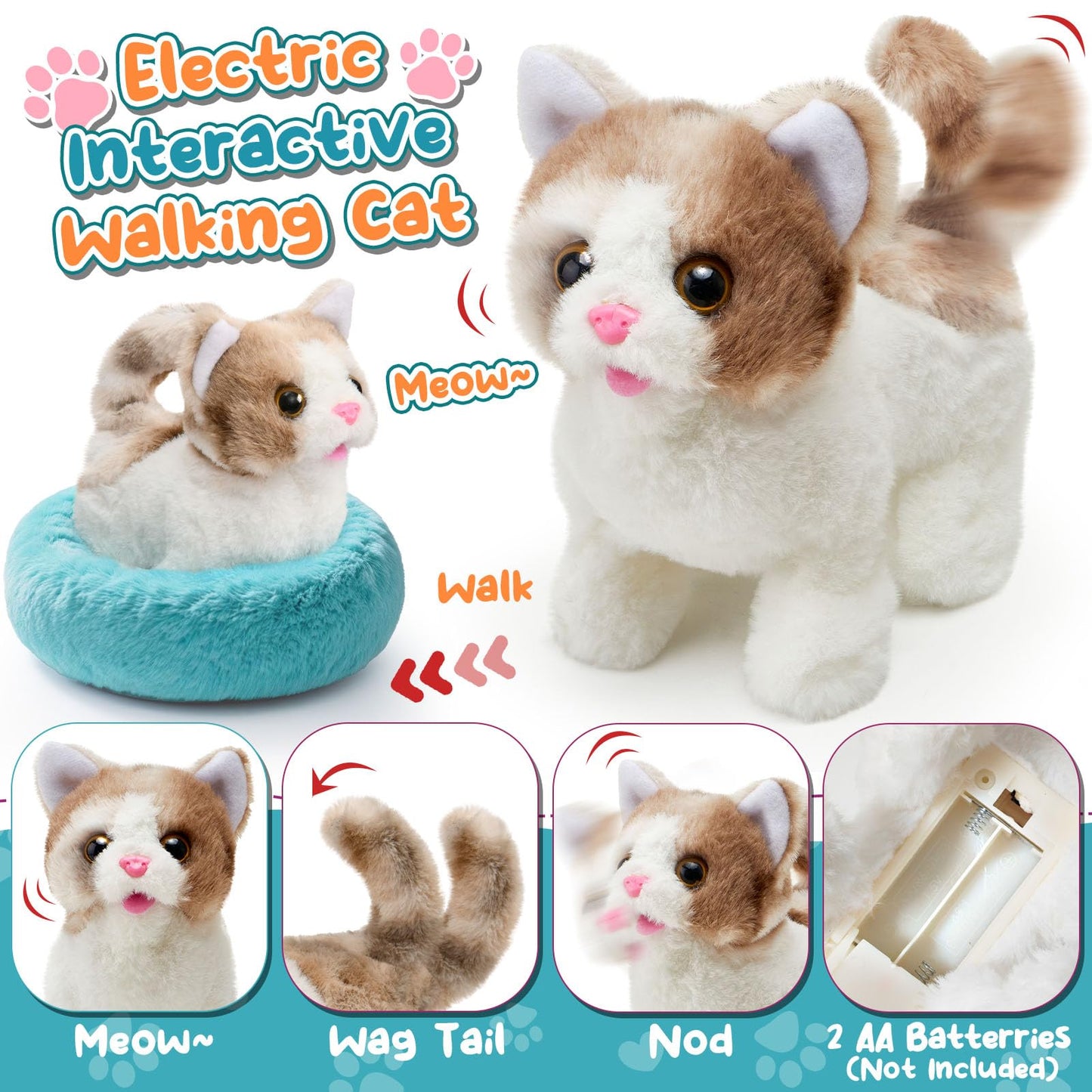 TUZT WWQ TY007222H Walking cat with Backpack
