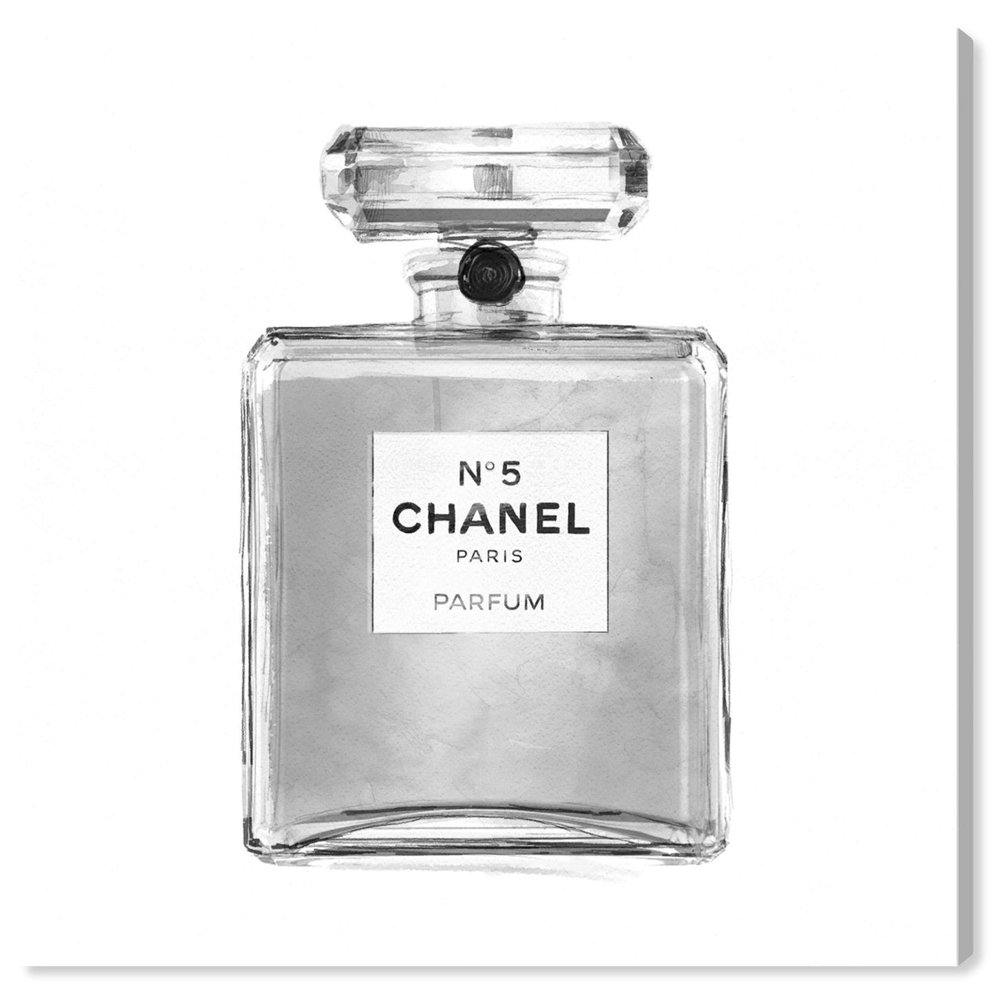 The Oliver Gal Artist Co. Oliver Gal 'Silver Classic Perfume' Gray Fashion Wall Art Print Premium Canvas 16" x 16"
