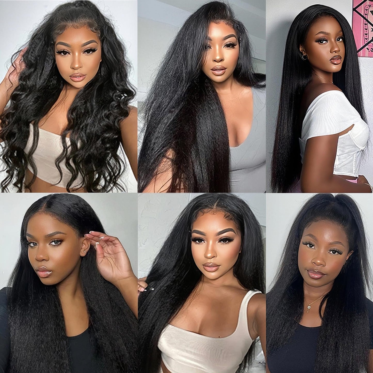 Kinky Straight Bundles Human Hair 20 22 24 Inch 3 Bundles 100% Unprocessed Brazilian Virgin Remy Hair Yaki Straight Bundles Human Hair Extensions Natural Color Human Hair Bundles for Black Women