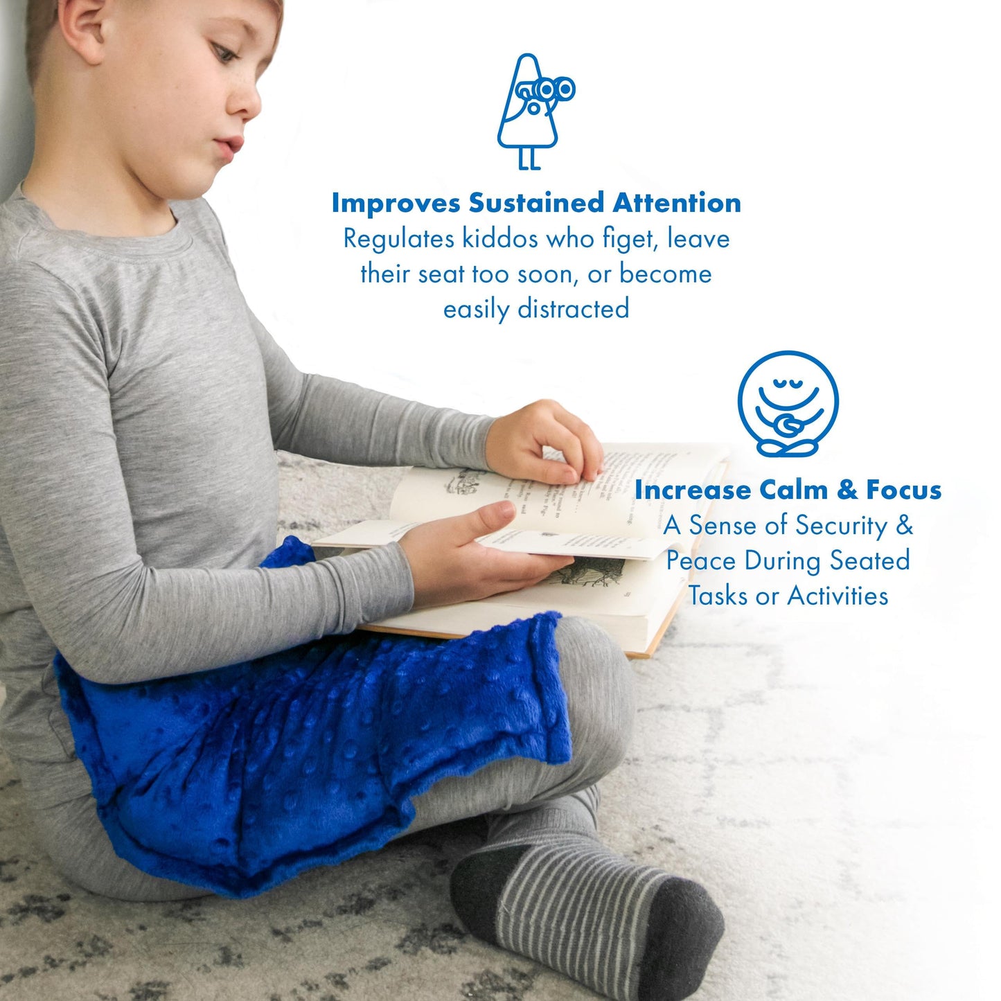 Harkla Weighted Lap Pad for Kids (Deep Blue)