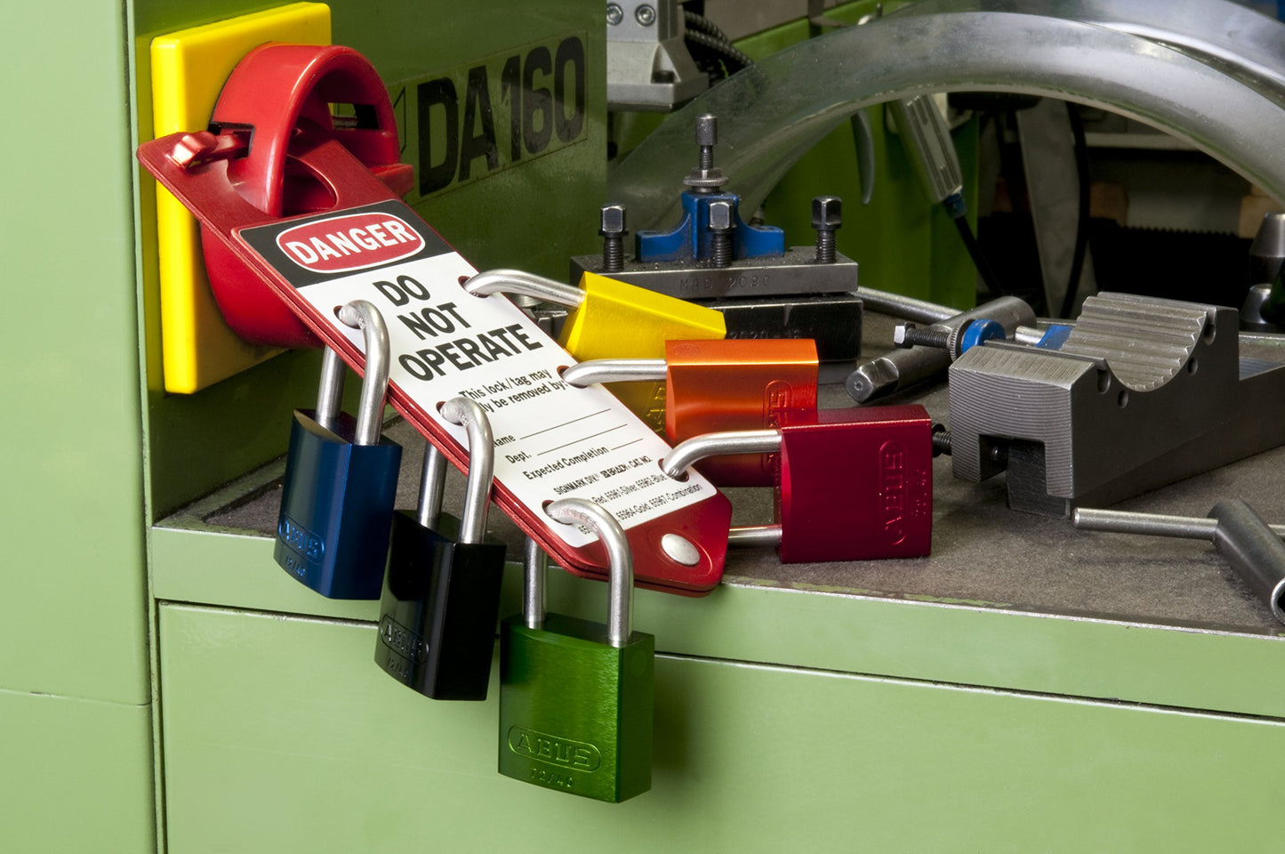 ABUS Green 72/40 Lockout Tagout Padlock w/ 1" Shackle, 12 Pack, Keyed Alike, 12 Padlocks with 24 Keys