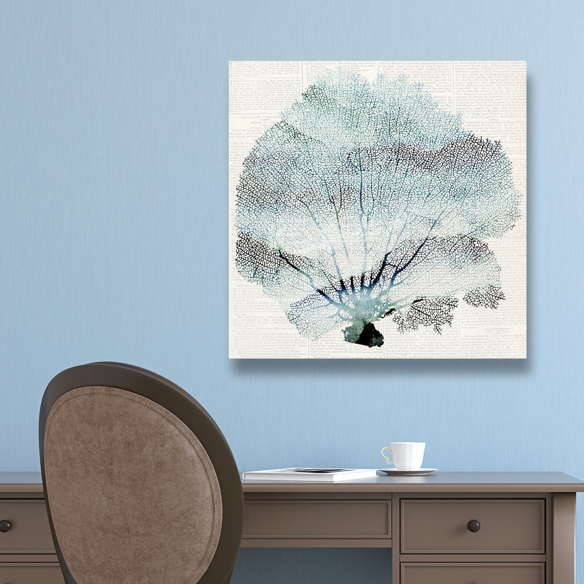 The Oliver Gal Artist Co. Nautical and Coastal Wall Art Canvas Prints 'Acoran' Home Décor, 16" x 16", Blue, White
