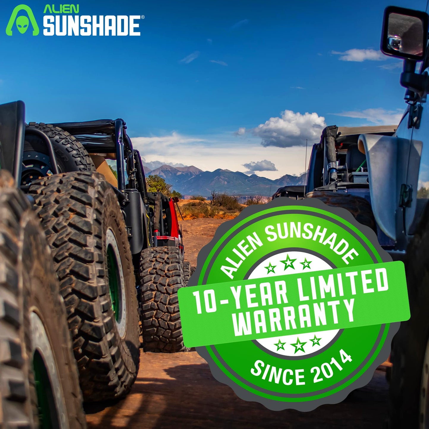 Alien Sunshade Jeep Wrangler TJ Sun Shade (1996-2006) & YJ (1987-1995) Jeep Wrangler Accessories, Full Length Mesh Sun Shade for TJ & YJ 2 Door, Blocks UV, Wind, Noise, Bikini Top Cover (Black)