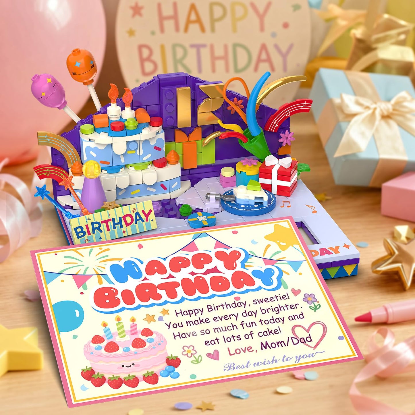 JAKI Building Block Birthday Cards 3D Birthday Cards