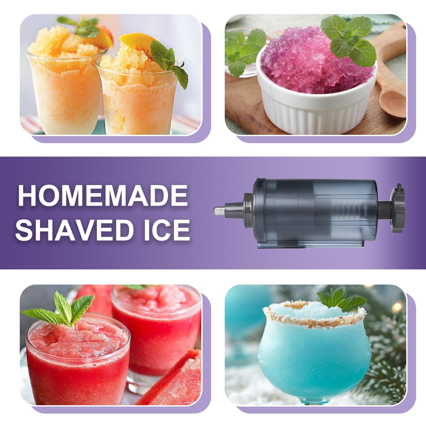 Jooke Shaved Ice Attachment for Kitchenaid Stand Mixer,Ice Crushers for Home Use,Homemade Shaved Ice Maker,Snow Cone Machine for Kitchenaid Ice Shaver with 8 Reusable Ice Cube Mold,Instruction Manual