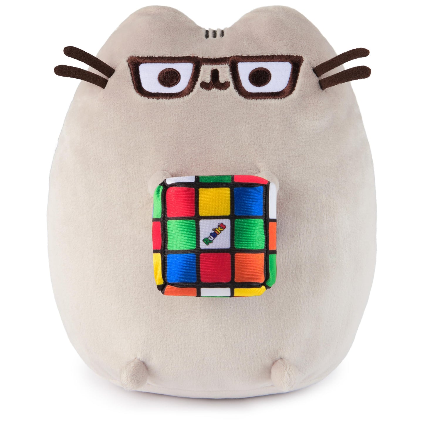 GUND Pusheen with Rubik's Cube Plush, Stuffed Animal for Ages 8 and Up, Gray, 9.5"