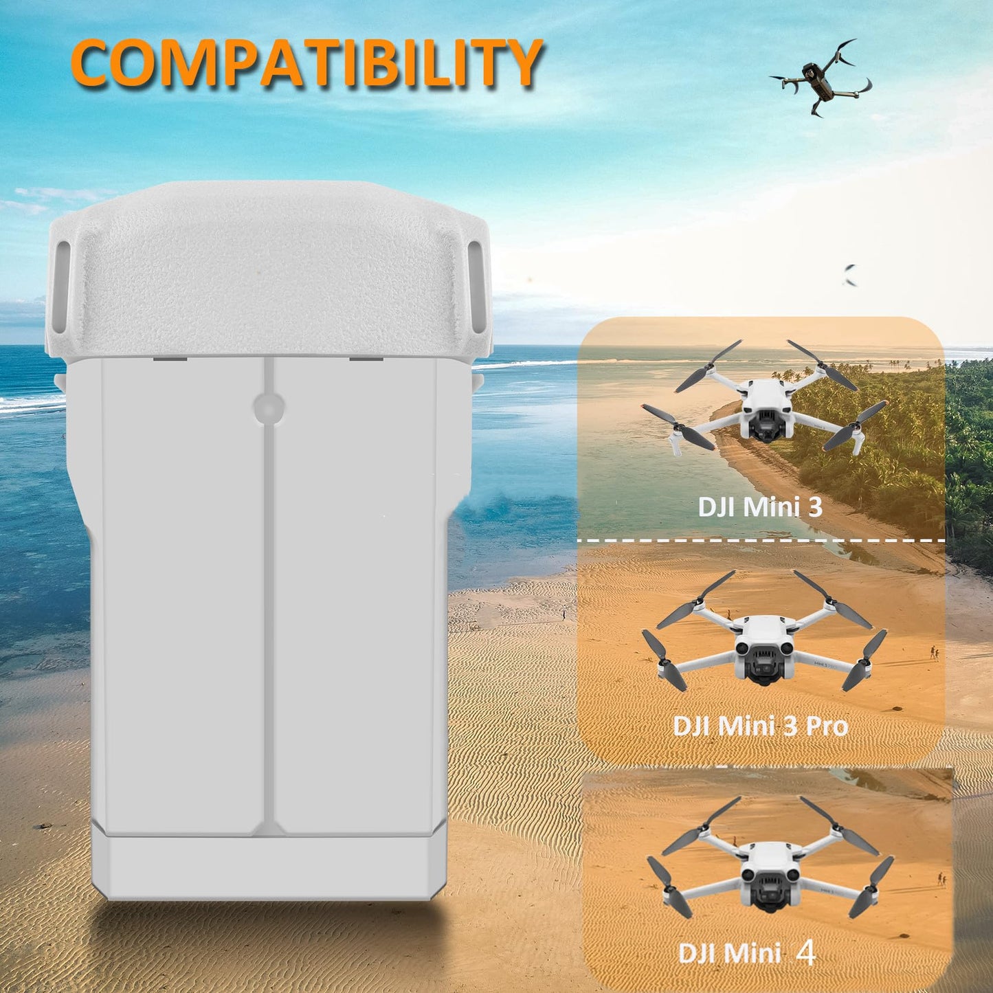JHTC Intelligent Flight Mini 3 Battery Plus 2-Pack 3850mAh Replace for Mini 3/Mini 3 Pro Battery Compatible with Mini 3 / Mini 3 Pro Drone
