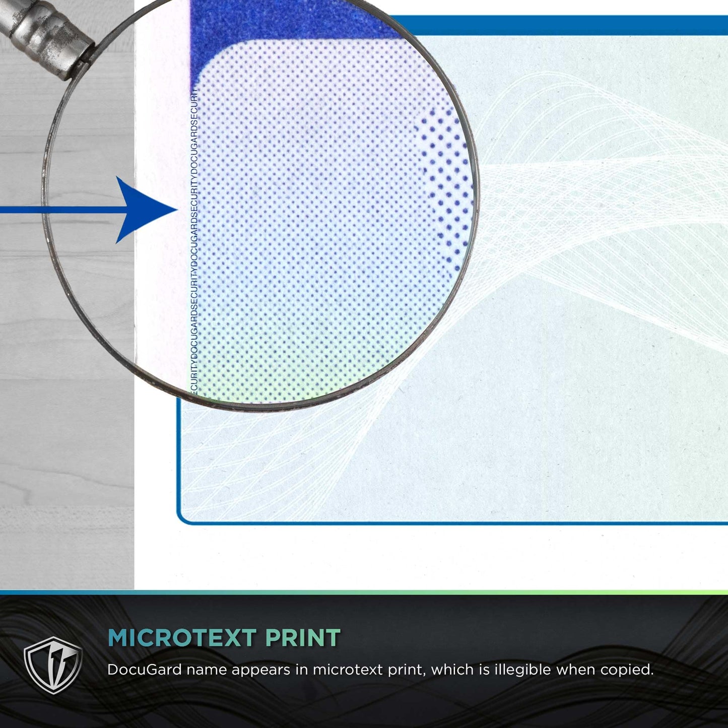 DocuGard Blue/Green Premier Prismatic Top High Security Check Paper - 19 Security Features - Laser/Inkjet Printer Compatible - 500 Blank Business Checks (04570)