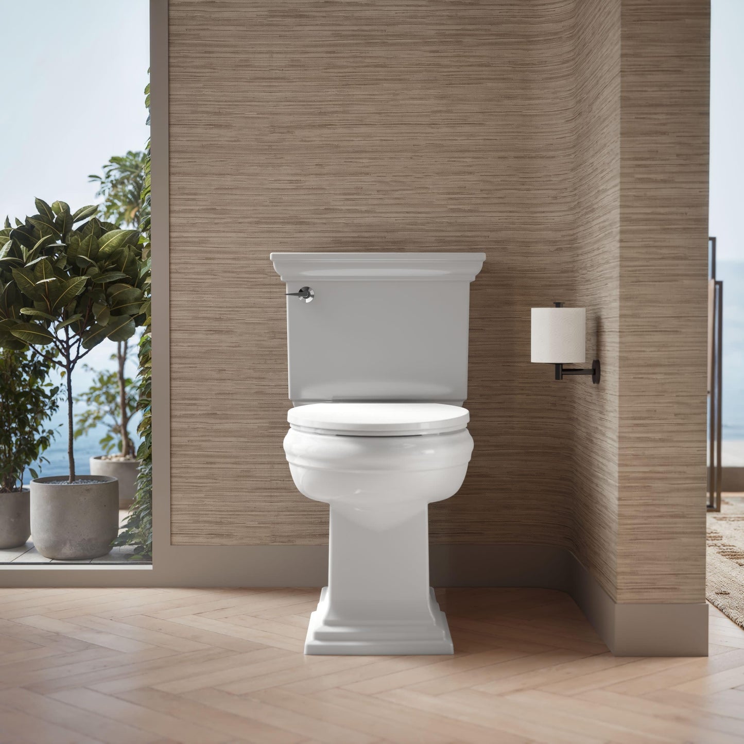 KOHLER K-27331-0 Glissade ReadyLatch Quiet Close Elongated Toilet Seat, White, Grip-Tight Hardware, Quiet Close Lid Prevents Slamming