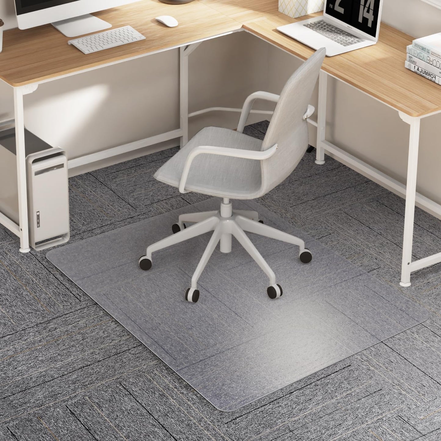 Desk Chair Mat for Carpet, 36"x 48" Anti-Slip Waterproof Plastic Rolling Chair Floor Mat for Home Office, Clear Heavy Duty Easy Glide Computer Chair Mat, Carpet Protector Mat for Office Chair