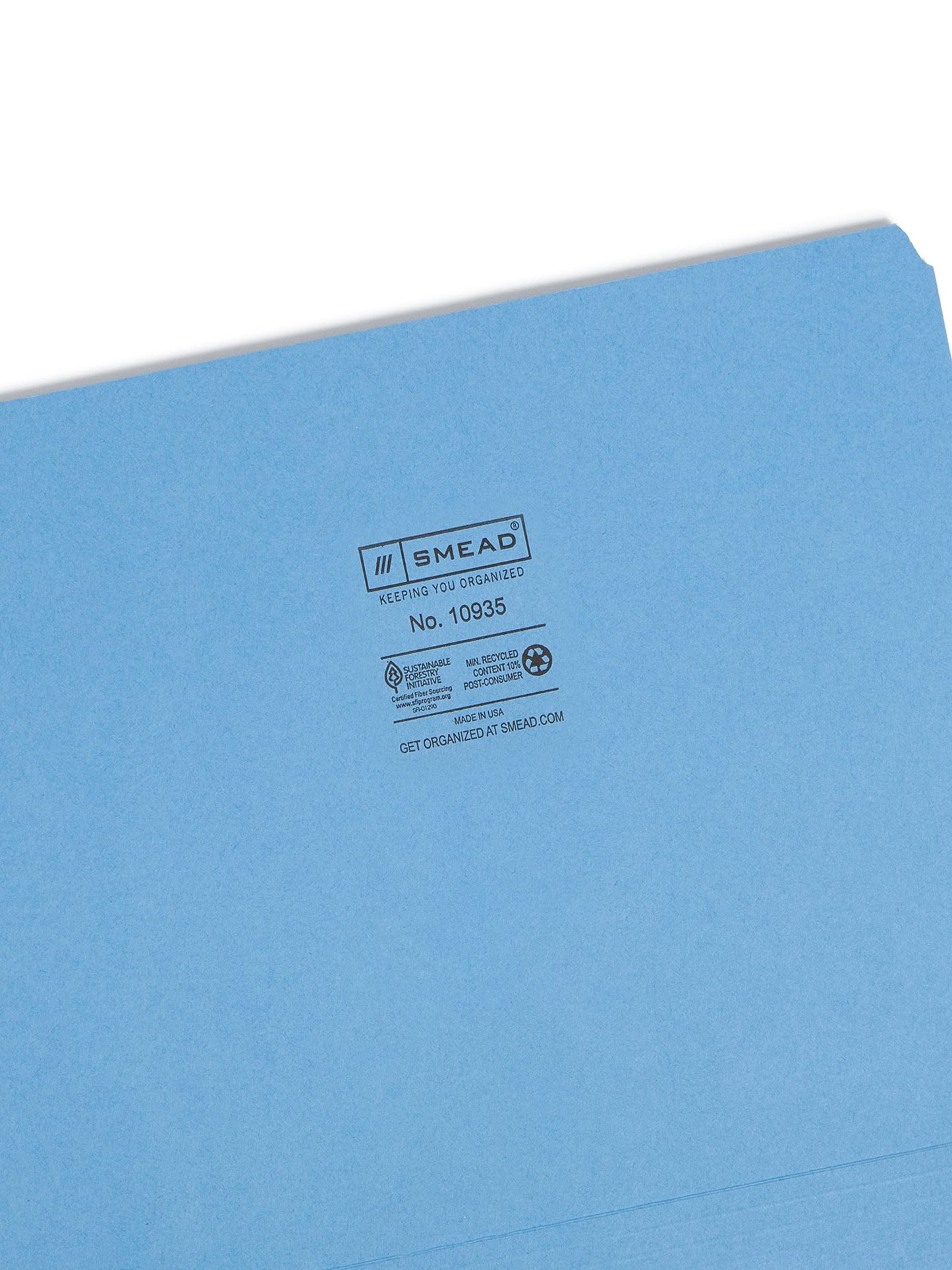 Smead File Folder, Straight-Cut Tab, Letter Size, Blue, 100 per Box (10935)