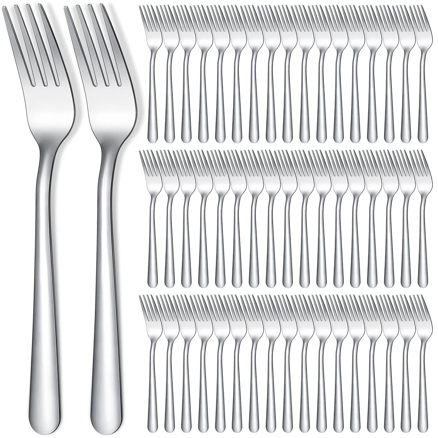 Minatee 200 Pcs Dinner Forks Bulk Set 8 Inches Stainless Steel Metal Forks Silverware Table Cutlery Mirror Polished Salad Flatware for Home Restaurant Kitchen