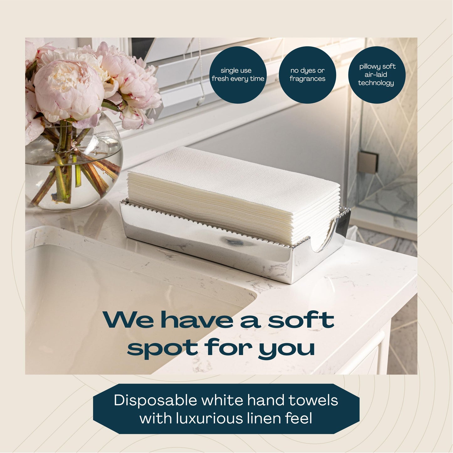 200-Pack Lintext Disposable Linen-Feel Guest Towels - 12" x 17" Cloth-Like Hand Towels - Made In USA, Soft And Absorbent Paper Napkin For Bathroom, Kitchen, Or Event