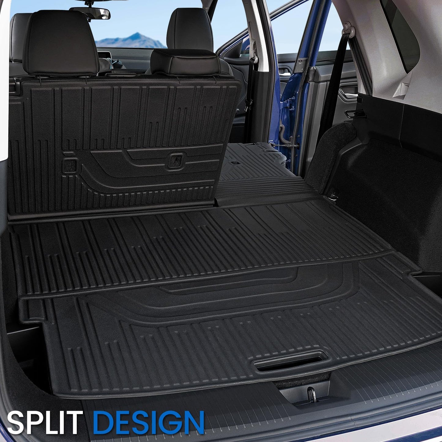 JOULARISE Cargo Mat Backrest Mats for Nissan Rogue 2021-2025 2026 (Not fit Sport), All Weather TPE Cargo Liner Trunk Mat Accessories (Cargo Mat with Backrest Mat)