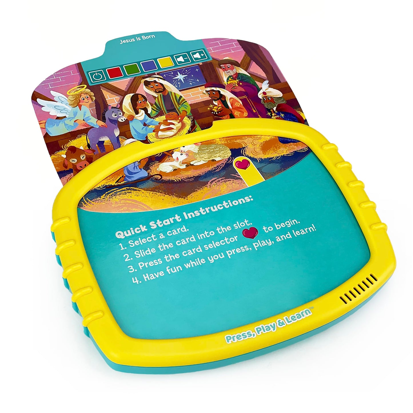 Bible Activity Pad for Kids Ages 4–8 – Read, Press & Learn with Removable Cards and Music