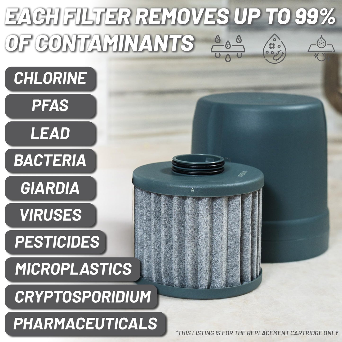 Epic Nano XP Water Filter – Made in USA – Removes 70+ Contaminants Including PFAS, Lead, Bacteria, Viruses and Microplastics – 100 Gallon Capacity – Replaceable Inner Cartridge – Recyclable