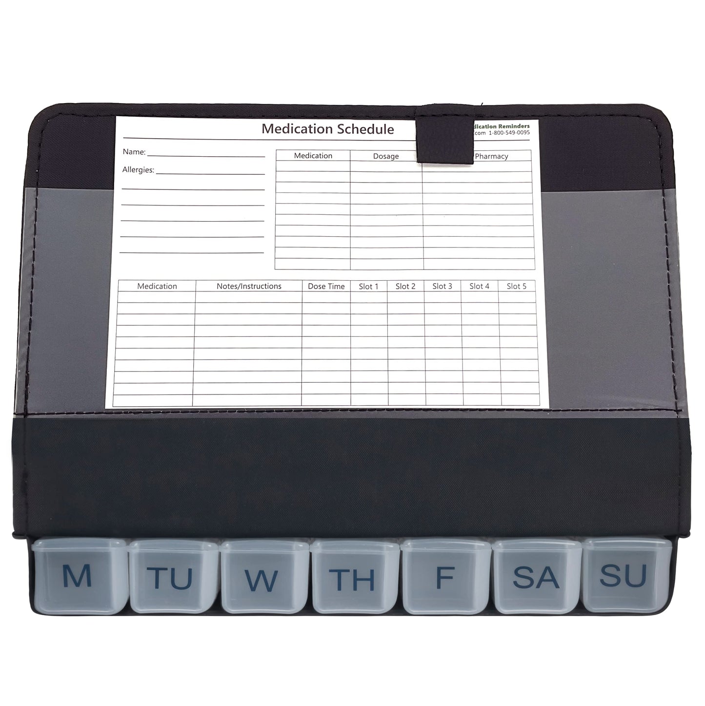 e-Pill 5 Times a Day x 7 Day Compact Weekly Pill Organizer, Vitamin and Medicine Pill Box - with Discreet Case