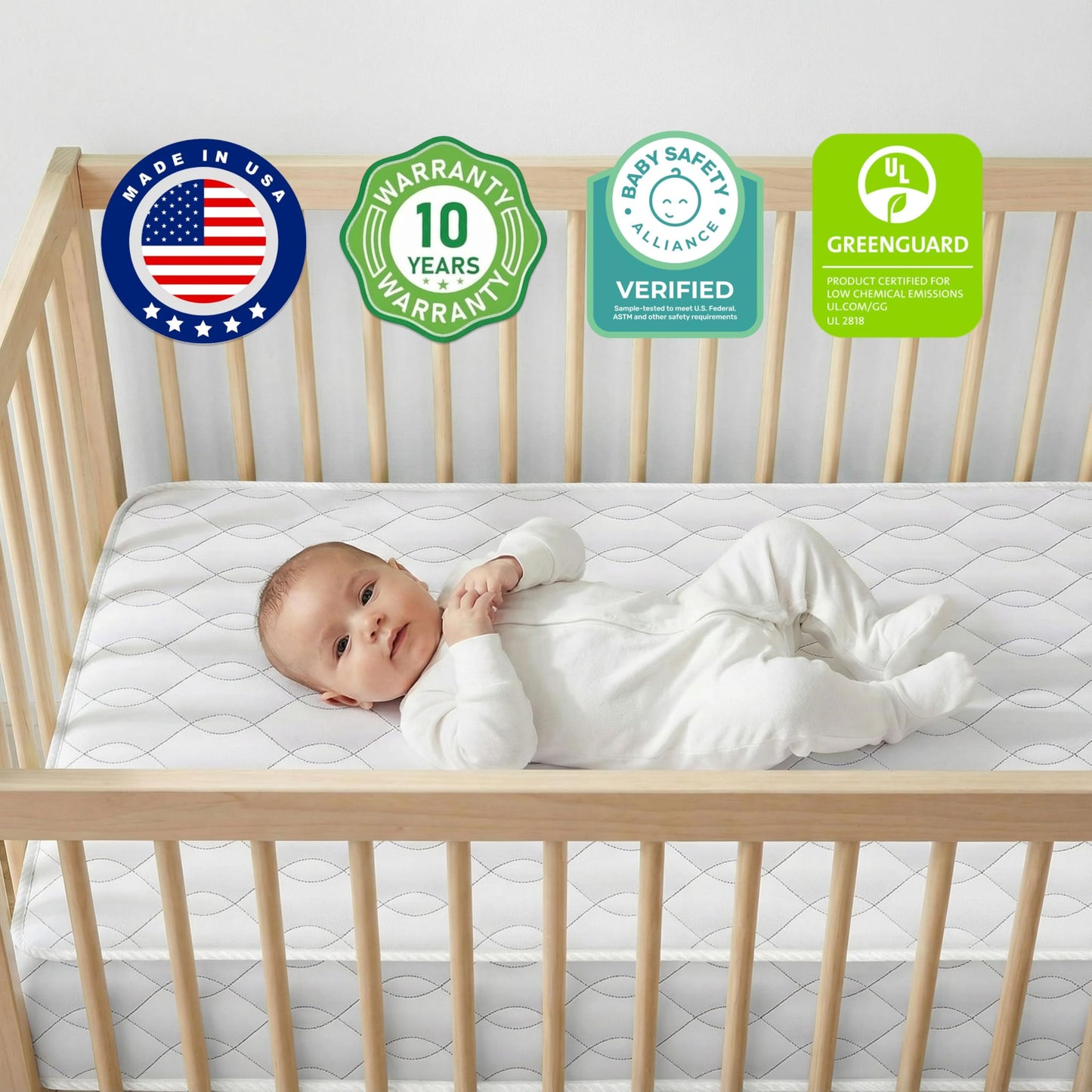 Dream On Me Cozy Cloud 2-in-1 Crib Mattress, Dual-Sided for Infants & Toddlers, Waterproof Cover, GREENGUARD Gold Certified, Fits Full Size Crib & Toddler Bed, 52” x 28” x 5”