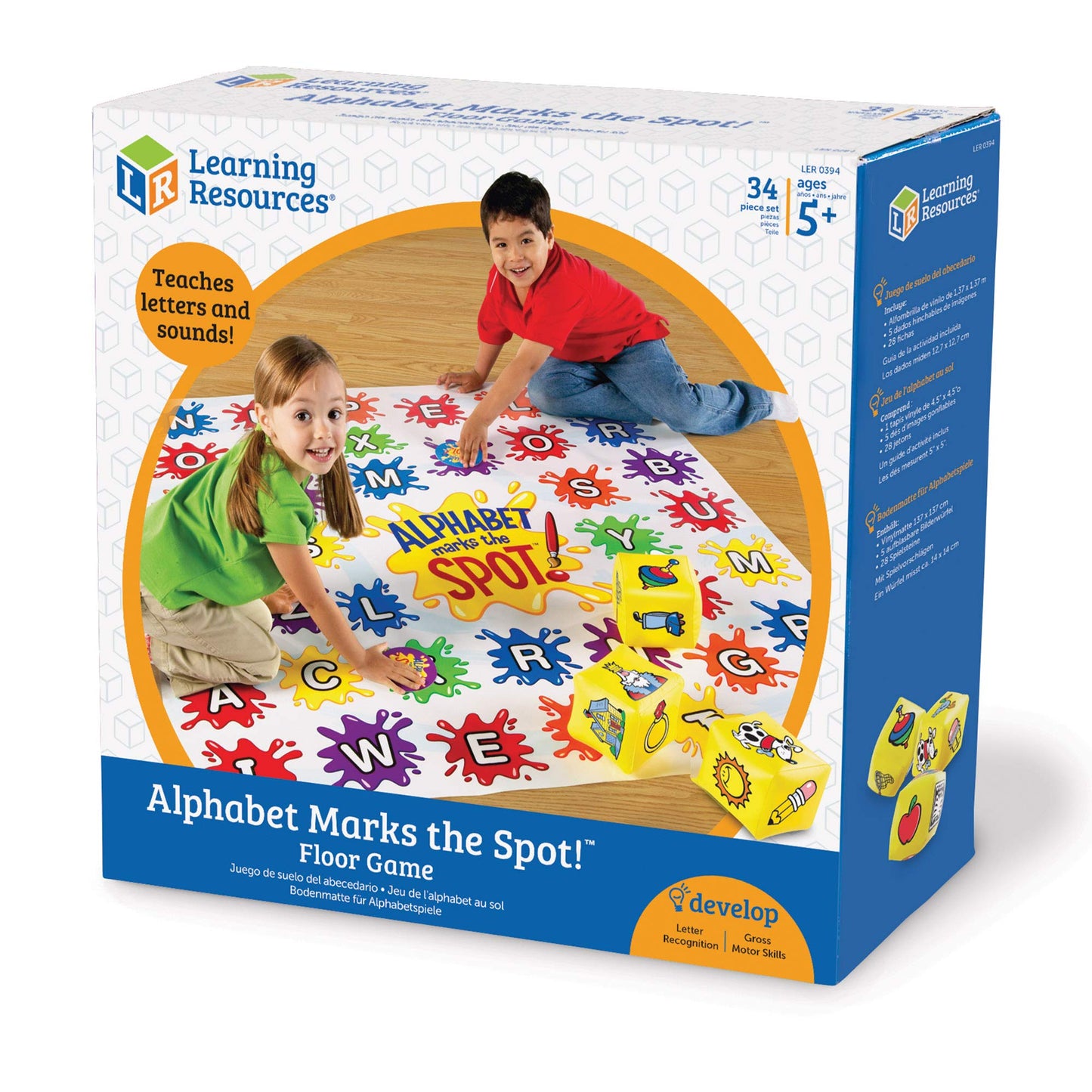 Learning Resources Alphabet Marks The Spot Floor Mat, 34 Piece Set, Ages 5+, Letters, Sounds, Alphabet Game,Spelling Games
