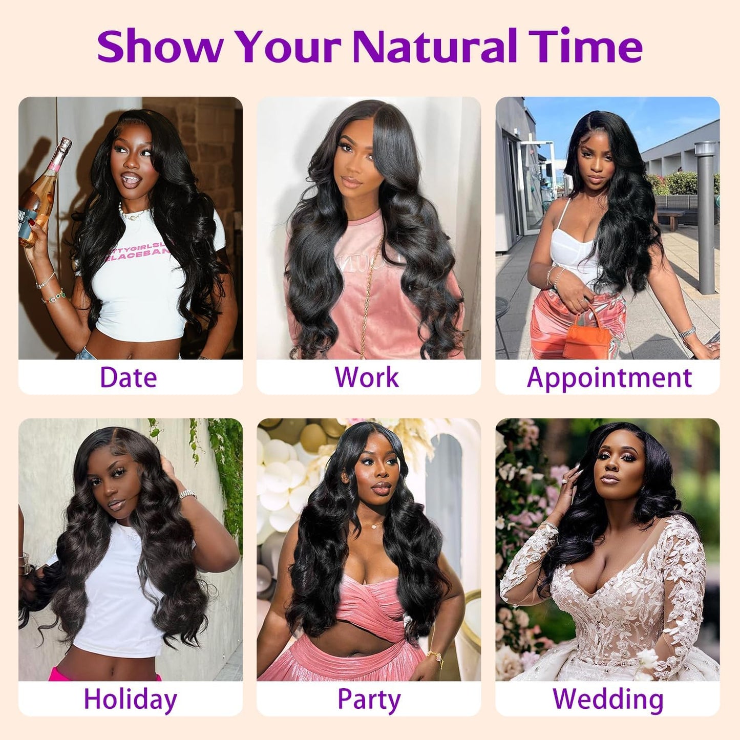 Body Wave Human Hair Bundles Brazilian Virgin Body Wave Bundles 100% Unprocessed Weave Human Hair 3 Bundles Natural Black Color Hair Extensions for Black Women
