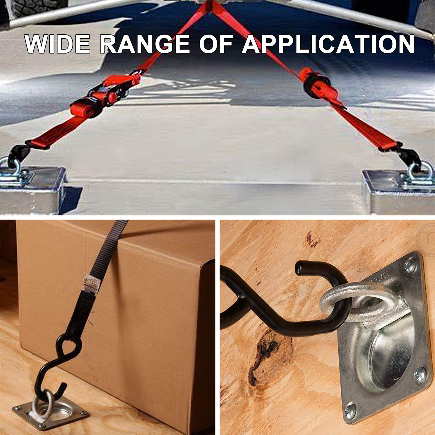 Lonffery 8 Pack Recessed D-Ring Tie Down Anchors (6,000 lb. Capacity), Heavy Duty Kit for Trailer or Deliveries
