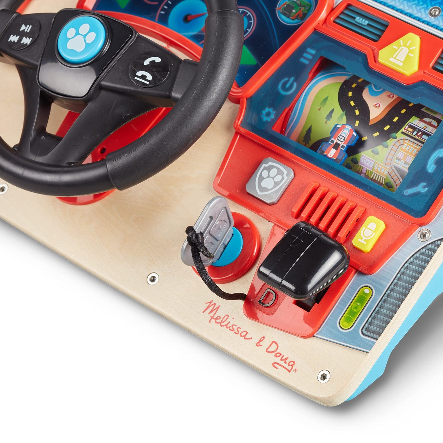Melissa & Doug PAW Patrol Rescue Mission Wooden DashboardKids Activity Board, Toddler Sensory Toys, Pretend Play Driving Toy, PAW Patrol Toys for Kids Ages 3+