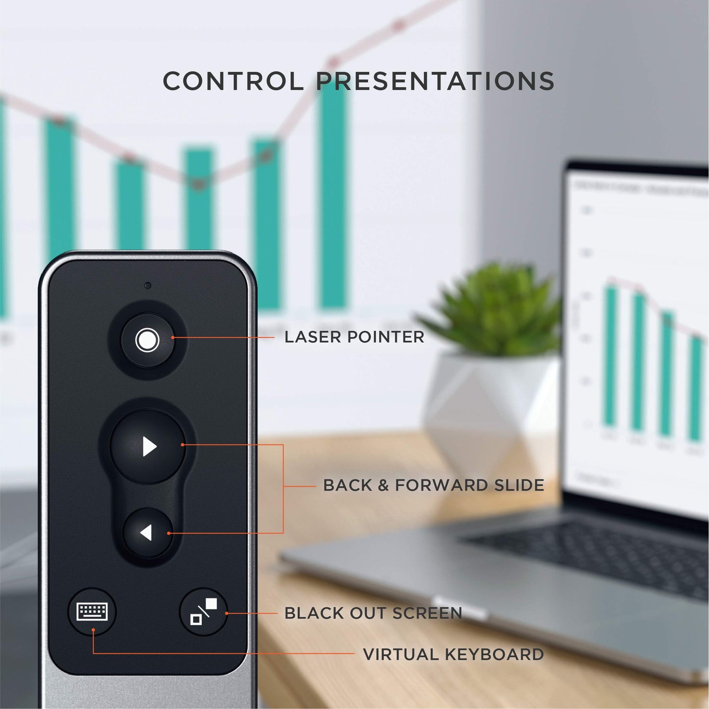 Satechi R1 Bluetooth Presentation Remote, Wireless Presenter for PowerPoint & Keynote, for MacBook Air/Pro/Neo, iPad Air/Pro, iPad mini, Mac mini, iMac