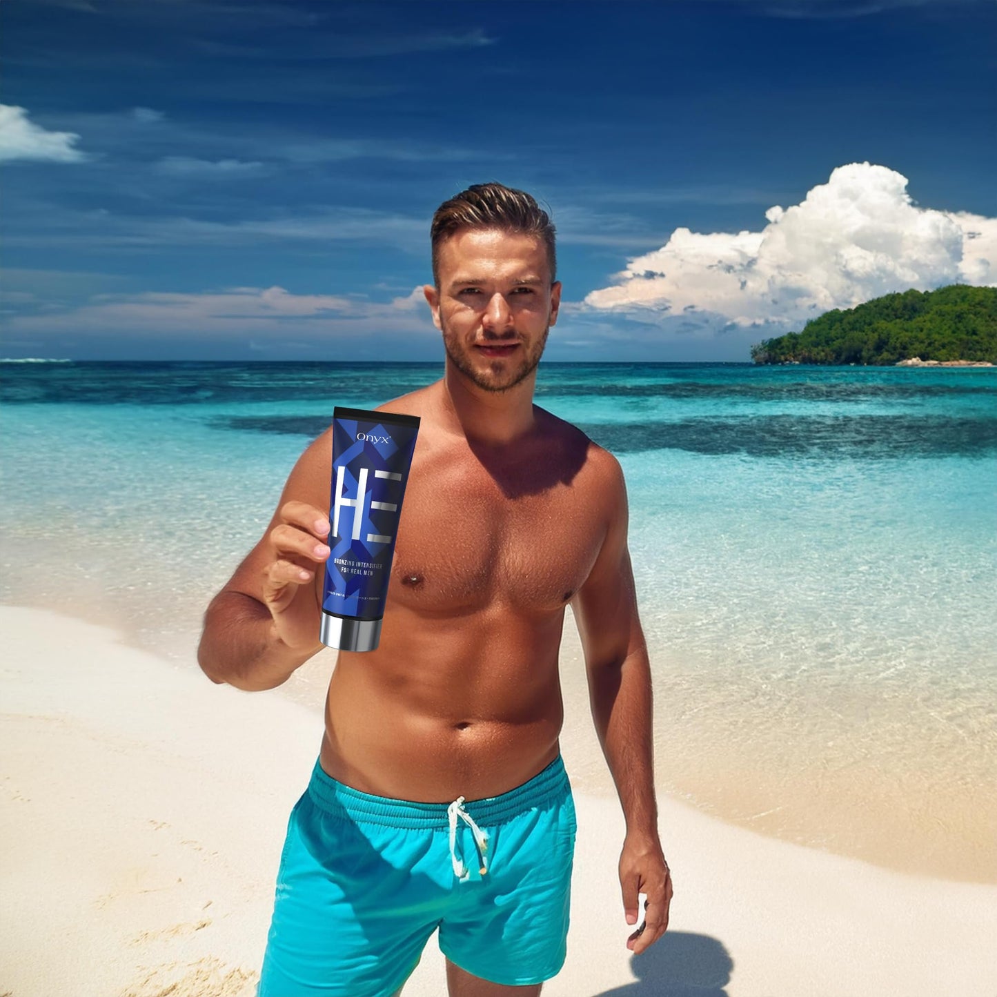 Onyx HE Tanning Bed Lotion for Men - Indoor Tanning Lotion Accelerator & Bronzer, Quick & Dark Tan, Men's Tanning Lotion with Skin Firming, Muscle Bronzing Complex & Moisturizing Formula