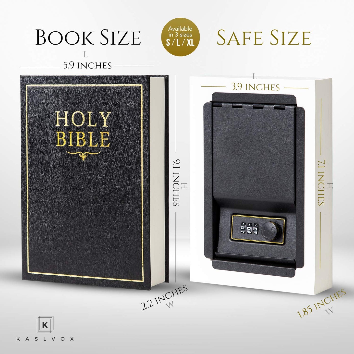 Fake Book Box - Small Safe Box with Combination Lock - Hidden Safe in Plain Sight - Diversion Safes - Secret Safes (Bible) (Large)