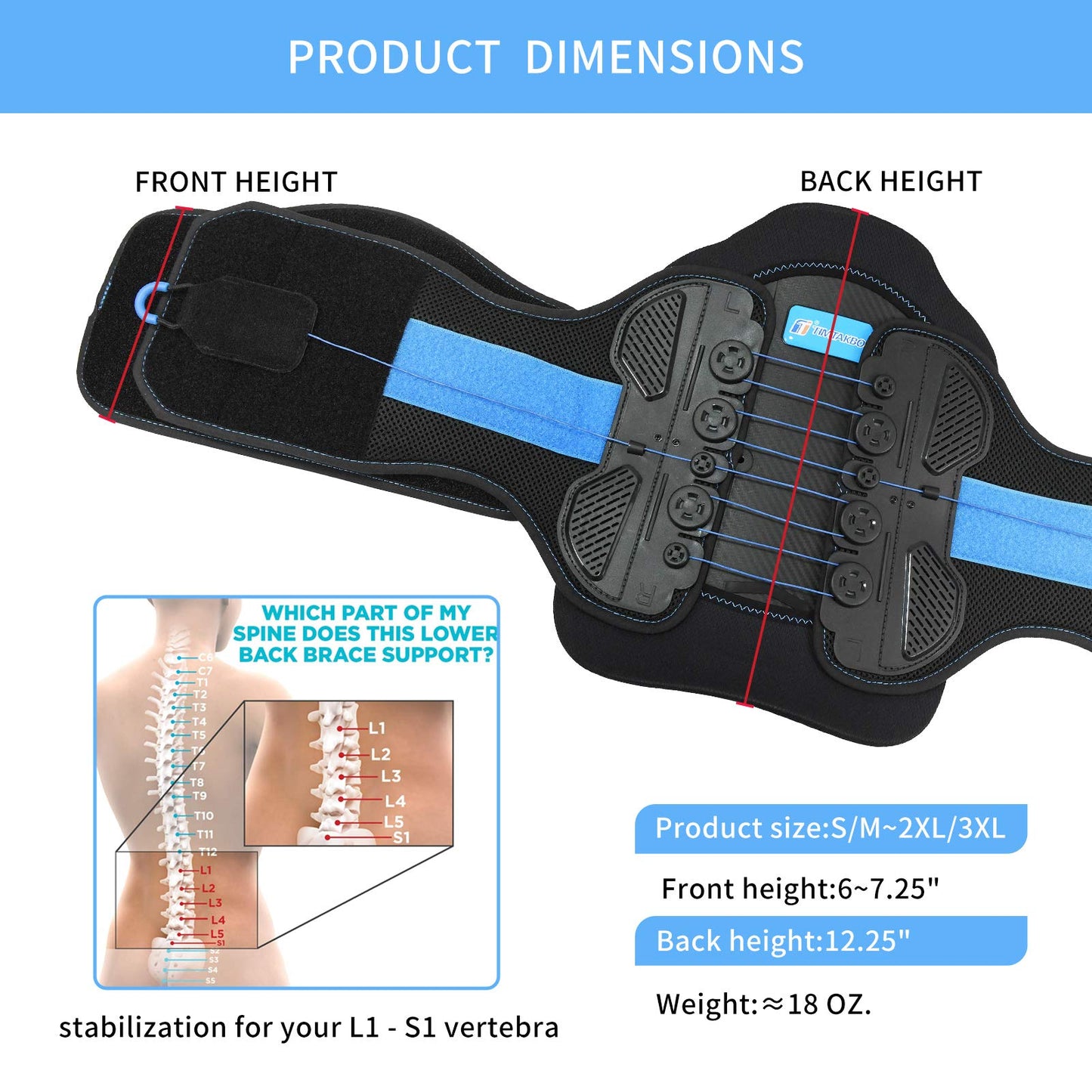 2.0 Version LSO Back Brace with Maximum Decompression Plate&Comfort Curve Back Support New Added with Foam Pad,Dual Pulley System Lumbar Support Belt for Lower Back Pain Relieve,Pre and Post Spine Surgery(L/XL fit belly 35"-47")