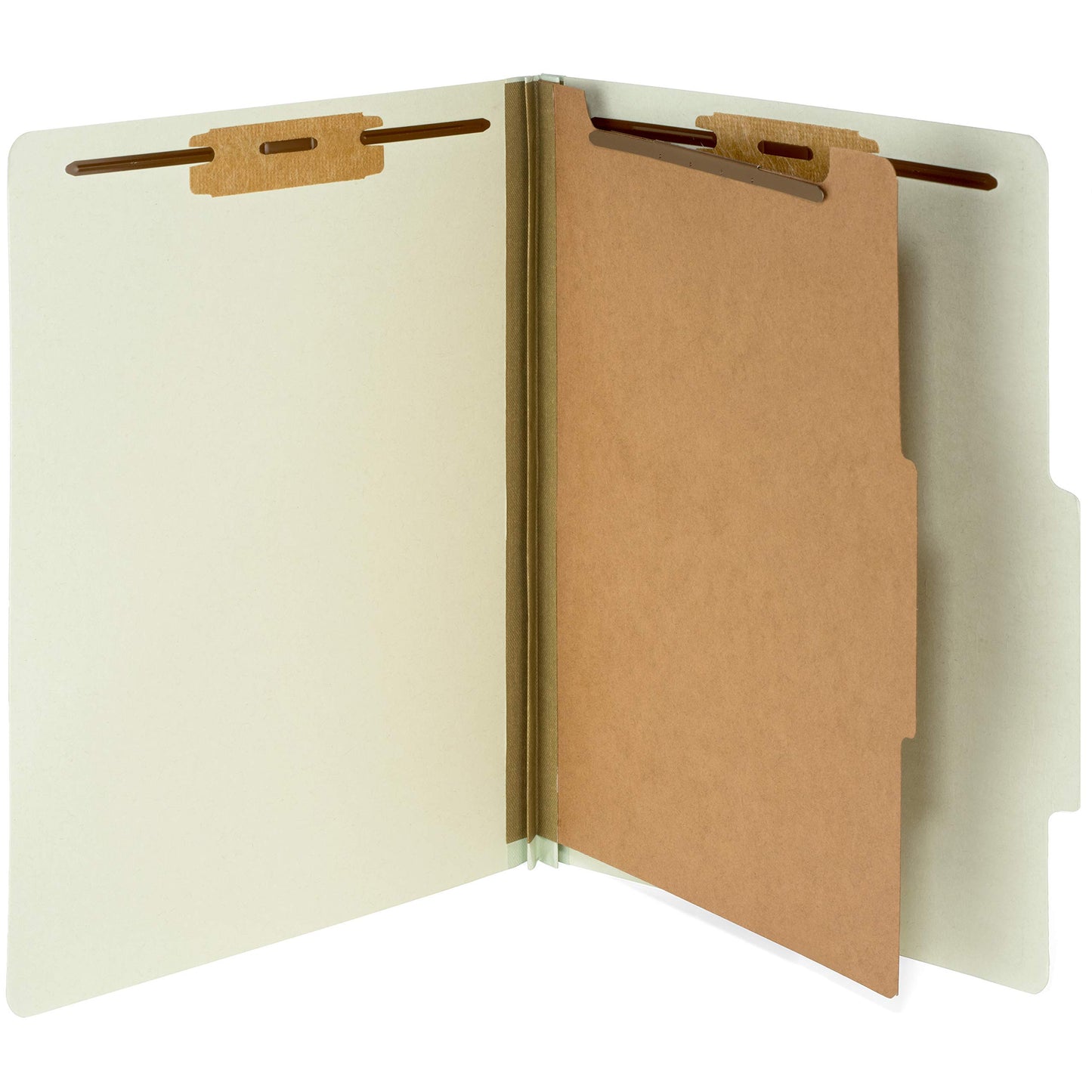 10 Letter Size Gray Green Classification Folders - 1 Divider 2 Inch Expansions - Durable 2 Prongs Designed to Organize Standard Medical Files, Office Reports - Letter Size, Green, 10 Pack