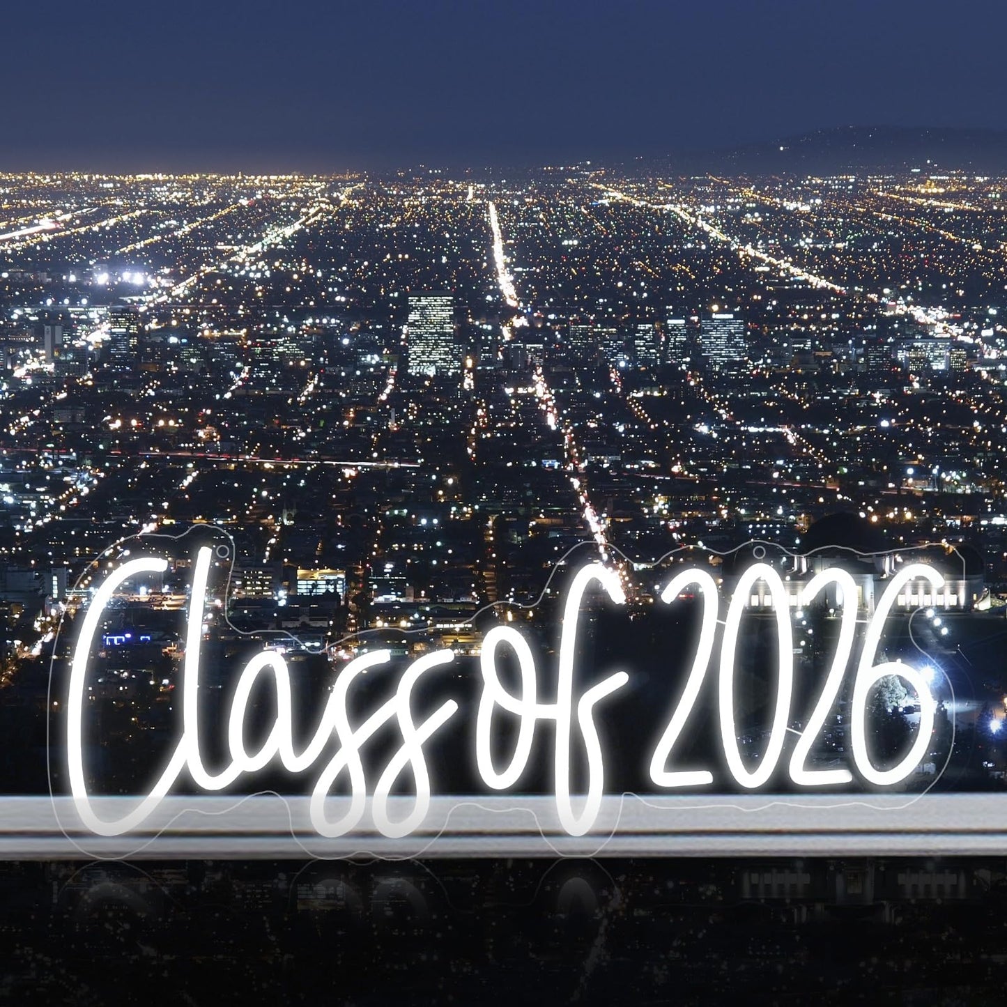 Glooglitter Large Congrats Grad Neon Sign Class of 2026 Sign Decor Grad Light up Decor LED Graduation Congratulation Gift for Graduation Ceremony Party Backdrop Celebration(Class)