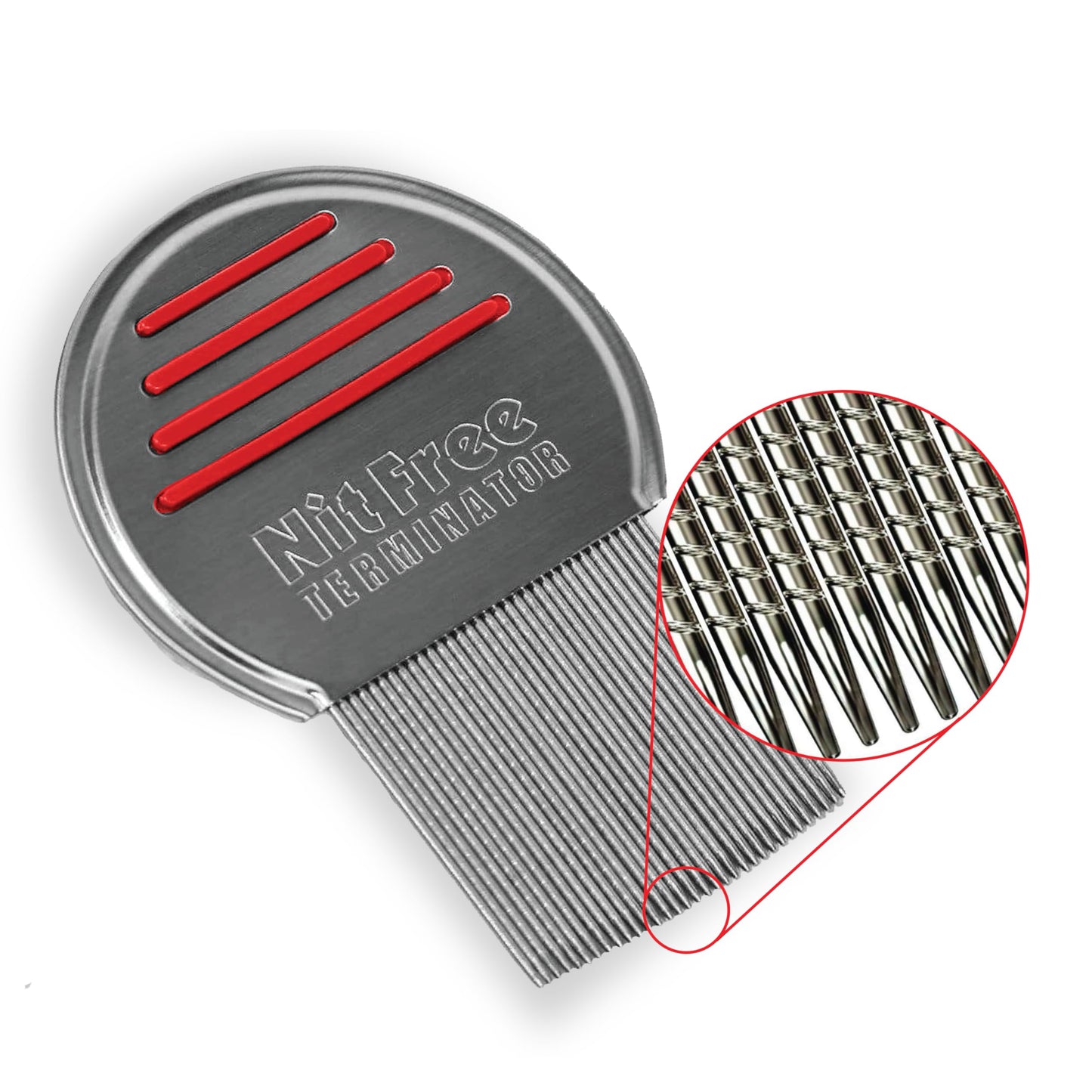Nit Free Terminator Lice Comb, Professional Stainless Steel Comb for Head Lice Treatment, Pack of 6