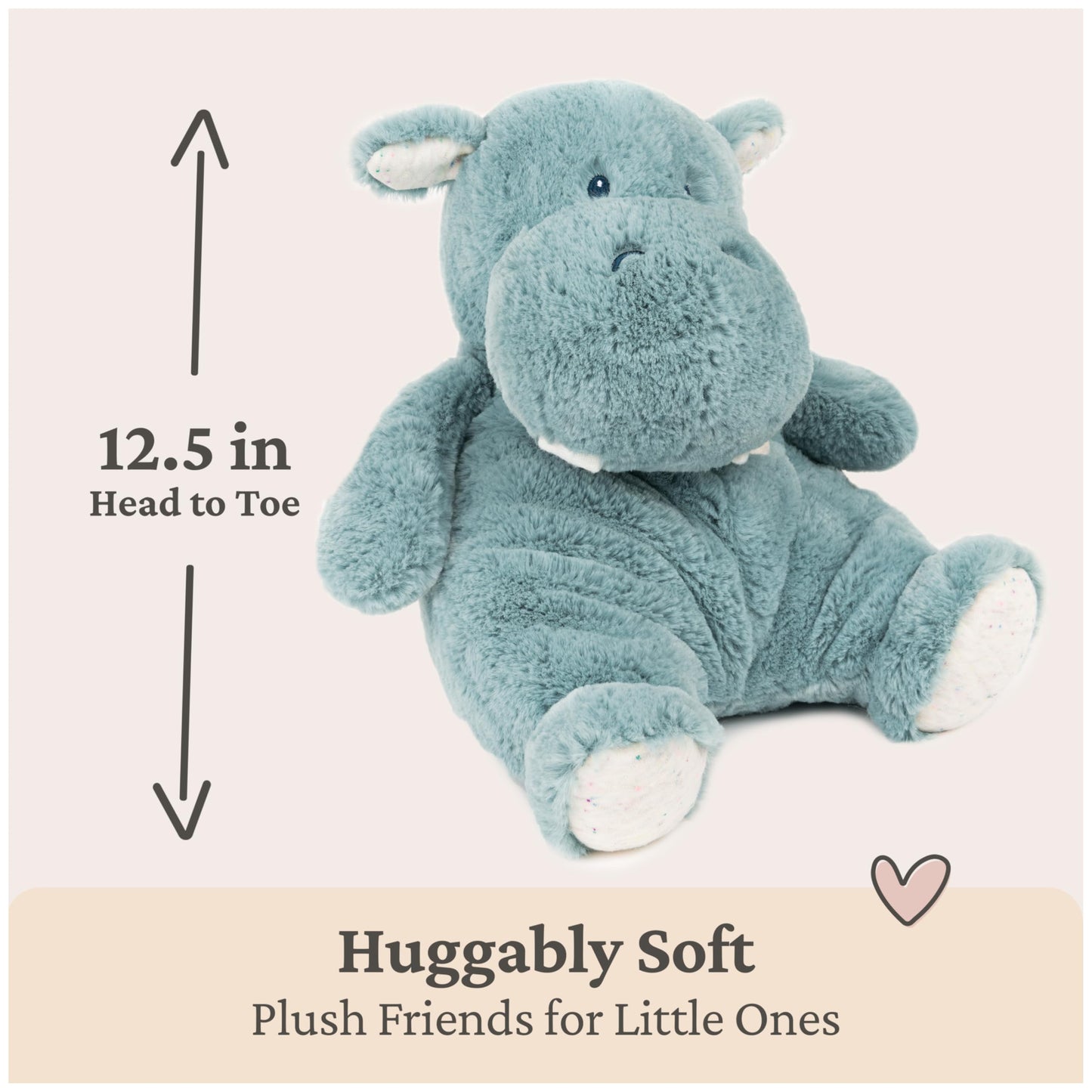 Baby GUND Oh So Snuggly Hippo Large Plush Stuffed Animal for Babies and Infants, Teal, 12.5”