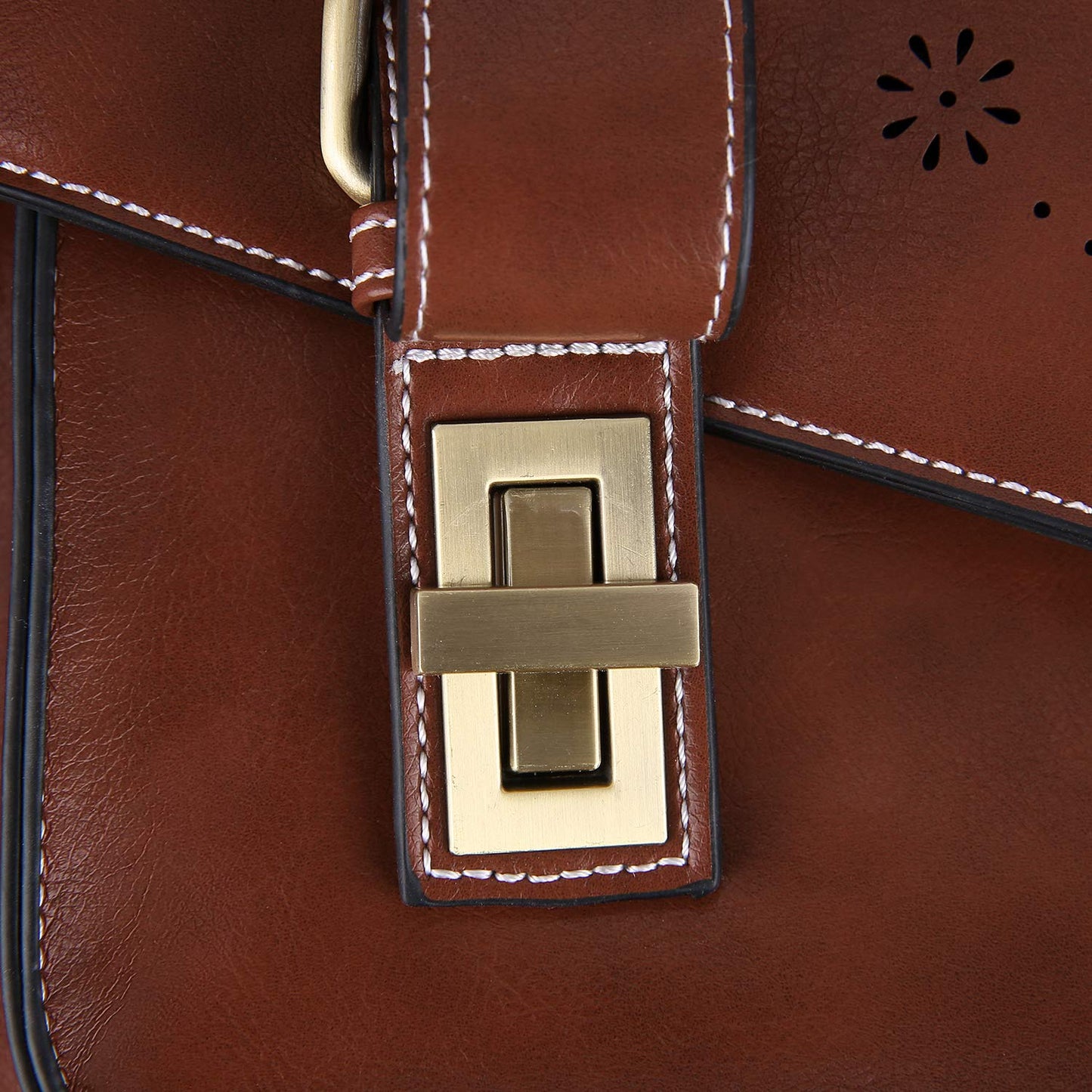 ECOSUSI Backpack for Women Briefcase Messenger Laptop Bag Vegan Leather Satchel Work Bags Fits 15.6 inch Laptops, Coffee