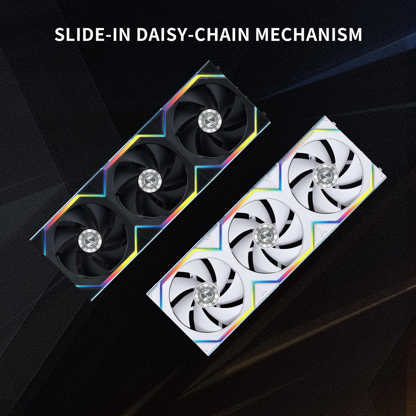 Lian Li UNI Fan SL - Wireless 120 - Triple Pack - ARGB PC Case Fan - 2.4 GHz Wireless Signal for RGB & Fans Control - Customizable Lighting Effects - Controller Included & Required - Black (12SL1W3B)