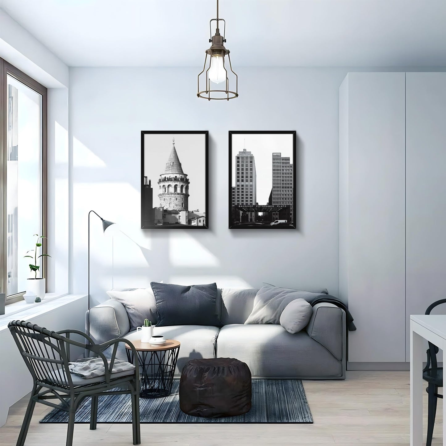 Abtgt 16x24 Frame Set of 3, Display Pictures 12x18 with Mat or 16 x 24 without Mat, Poster Frames for Vertical & Horizontal Wall Hanging Display, Black