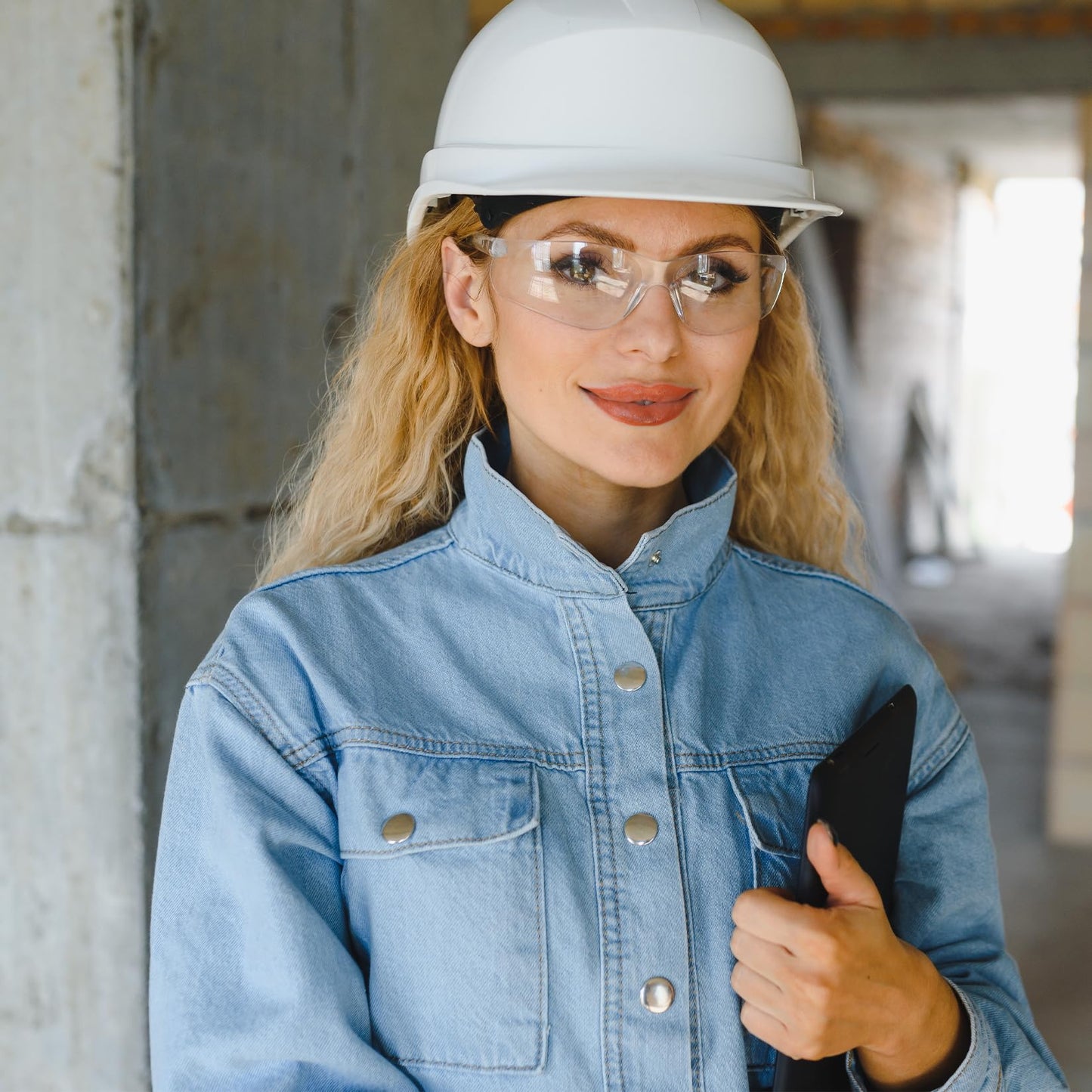 Salfboy Safety Glasses Bulk of 100 ANSI Z87.1 Protective Eyewear Scratch-Resistant for Work, Lab, Construction
