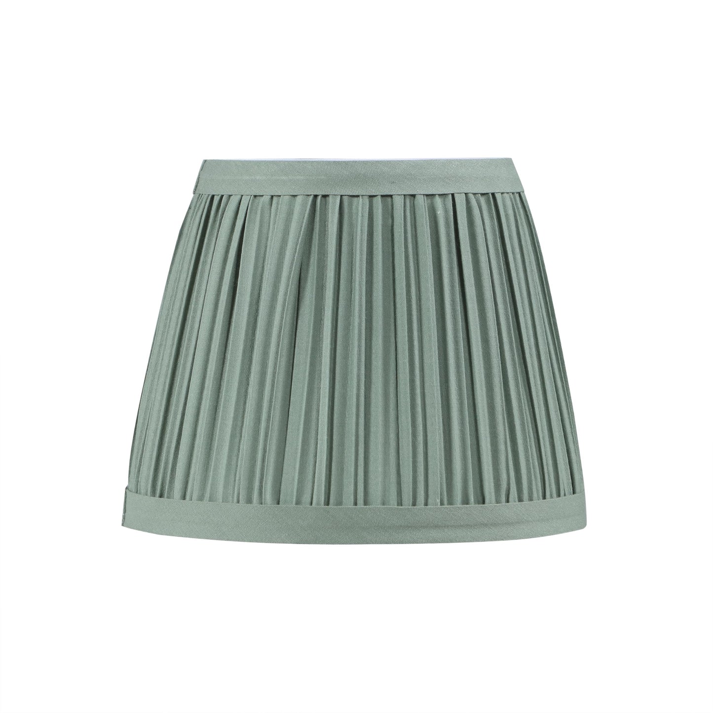 Aspen Creative 51521-2, Hardback Empire Transitional Clip-On Chandelier Lamp Shade, Mushroom Pleated Olive Faux Silk Fabric, 4" Top x 6" Bottom x 5" Slant Height, Set of 2