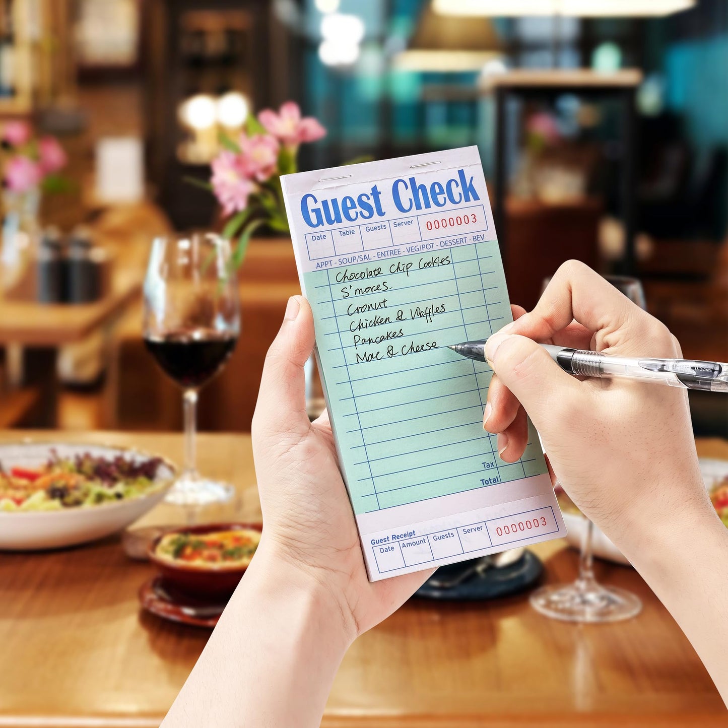 ZPARIK 48 Pack Green Guest Checks Books for Servers Server Note Pads, Waiter Checkbook, Waitress Notepad for Restaurants, Paper Checks 50 Sheets/Pack, 2400 Total Tickets
