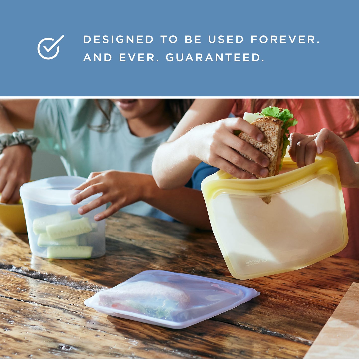 Stasher Silicone Reusable Storage Bags, 3-Pack, Reusable Freezer Bags, Microwave, Dishwasher, Oven Safe, Sous Vide, Premium Lunch Containers, Eco Friendly, Food Storage Bags, Snack Bags, Multicolor