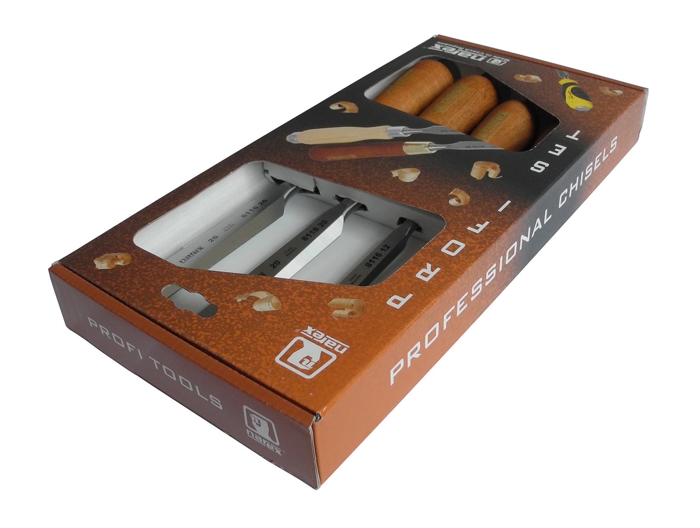 Narex Czech Steel Premium 4 pc set 6 (1/4), 12 (1/2), 20 (3/4), 26 (1) mm Chisels w/Hornbeam Handles