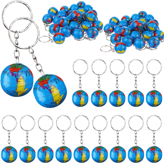 CoscosX 1" Globe Keychains Earth Globe Key Chains Mini Backpack Hook for Travelers, Type 2, Small