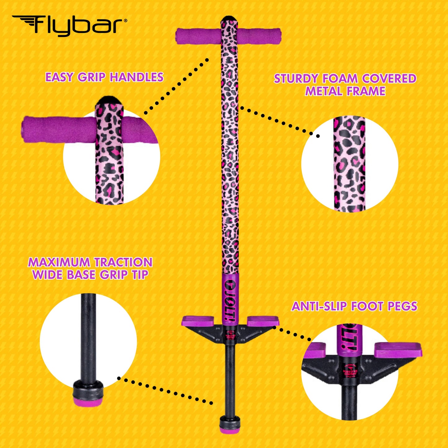 Flybar Maverick Pogo Stick for Kids Ages 5+, 40 to 80 Pounds, Perfect for Beginners, Easy Grip Handles, Anti-Slip Pegs, Outdoor Toys for Boys and Girls